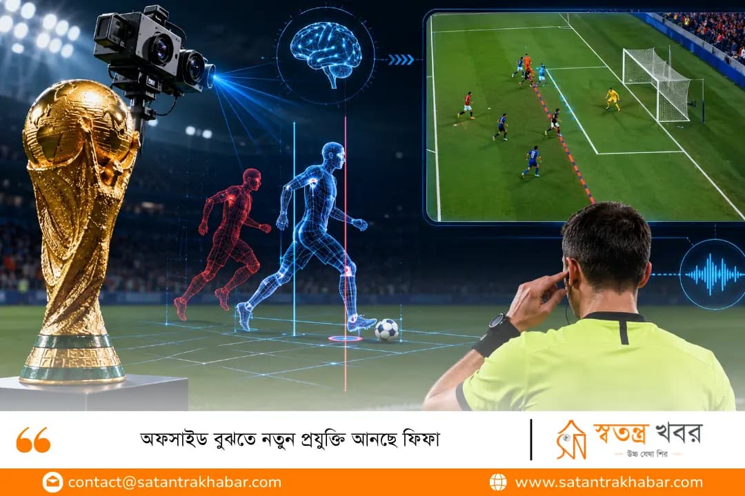 অফসাইড বুঝতে নতুন প্রযুক্তি আনছে ফিফা