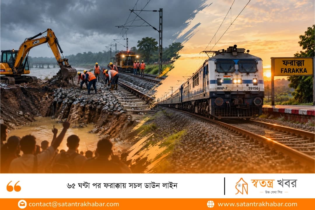 ৬৫ ঘণ্টা পর ফরাক্কায় সচল ডাউন লাইন