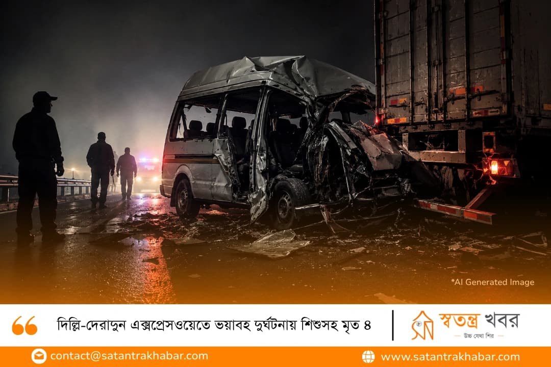 দিল্লি-দেরাদুন এক্সপ্রেসওয়েতে ভয়াবহ দুর্ঘটনায় শিশুসহ মৃত ৪
