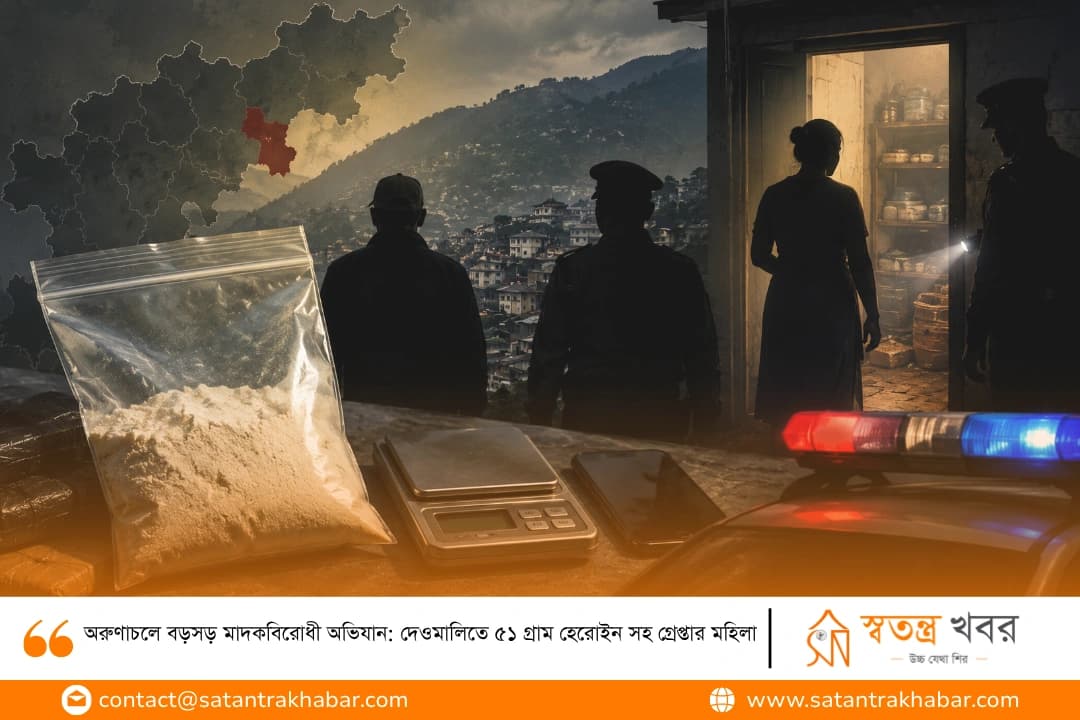 অরুণাচলে বড়সড় মাদকবিরোধী অভিযান: দেওমালিতে ৫১ গ্রাম হেরোইন সহ গ্রেপ্তার মহিলা