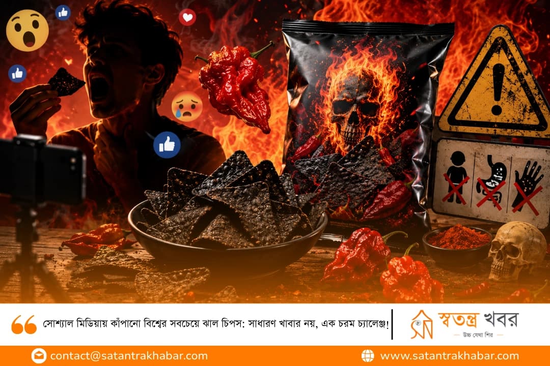 সোশ্যাল মিডিয়ায় কাঁপানো বিশ্বের সবচেয়ে ঝাল চিপস: সাধারণ খাবার নয়, এক চরম চ্যালেঞ্জ!