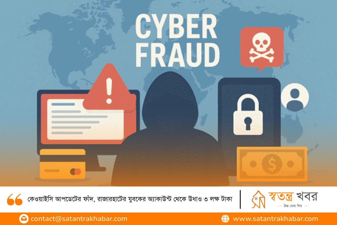 কেওয়াইসি আপডেটের ফাঁদ, রাজারহাটের যুবকের অ্যাকাউন্ট থেকে উধাও ৩ লক্ষ টাকা