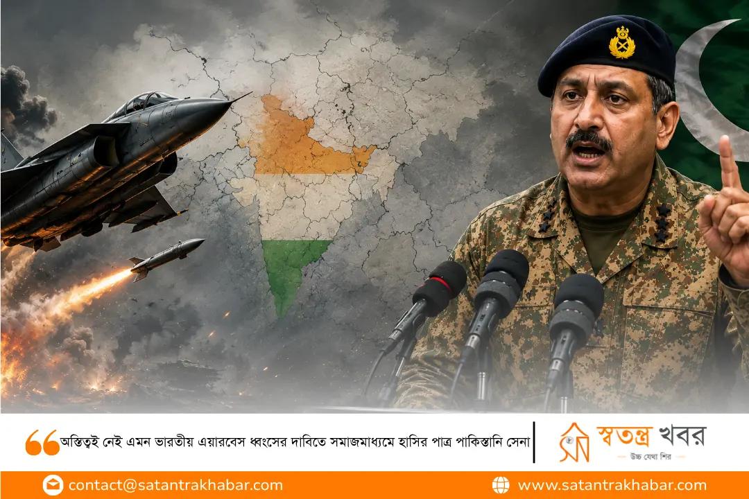 অস্তিত্বই নেই এমন ভারতীয় এয়ারবেস ধ্বংসের দাবিতে সমাজমাধ্যমে হাসির পাত্র পাকিস্তানি সেনা