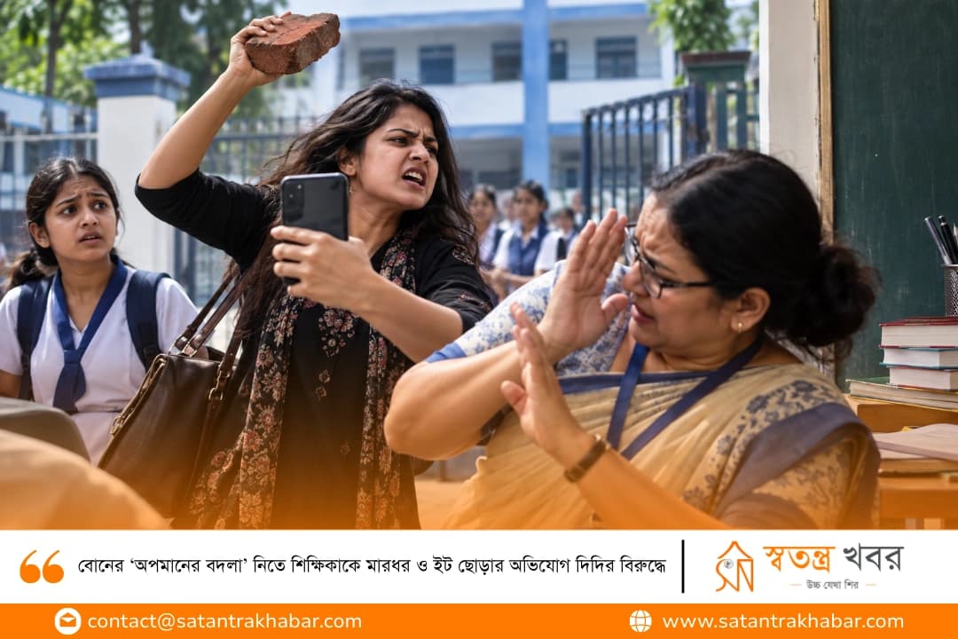 বোনের ‘অপমানের বদলা’ নিতে শিক্ষিকাকে মারধর ও ইট ছোড়ার অভিযোগ দিদির বিরুদ্ধে