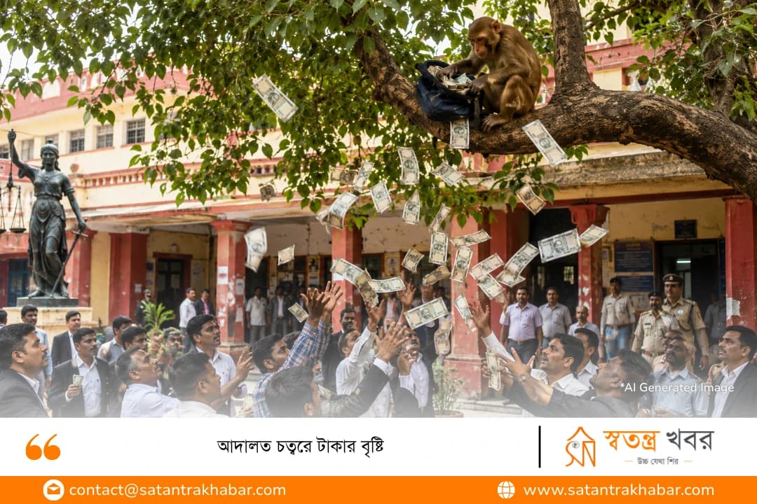 আদালত চত্বরে টাকার বৃষ্টি