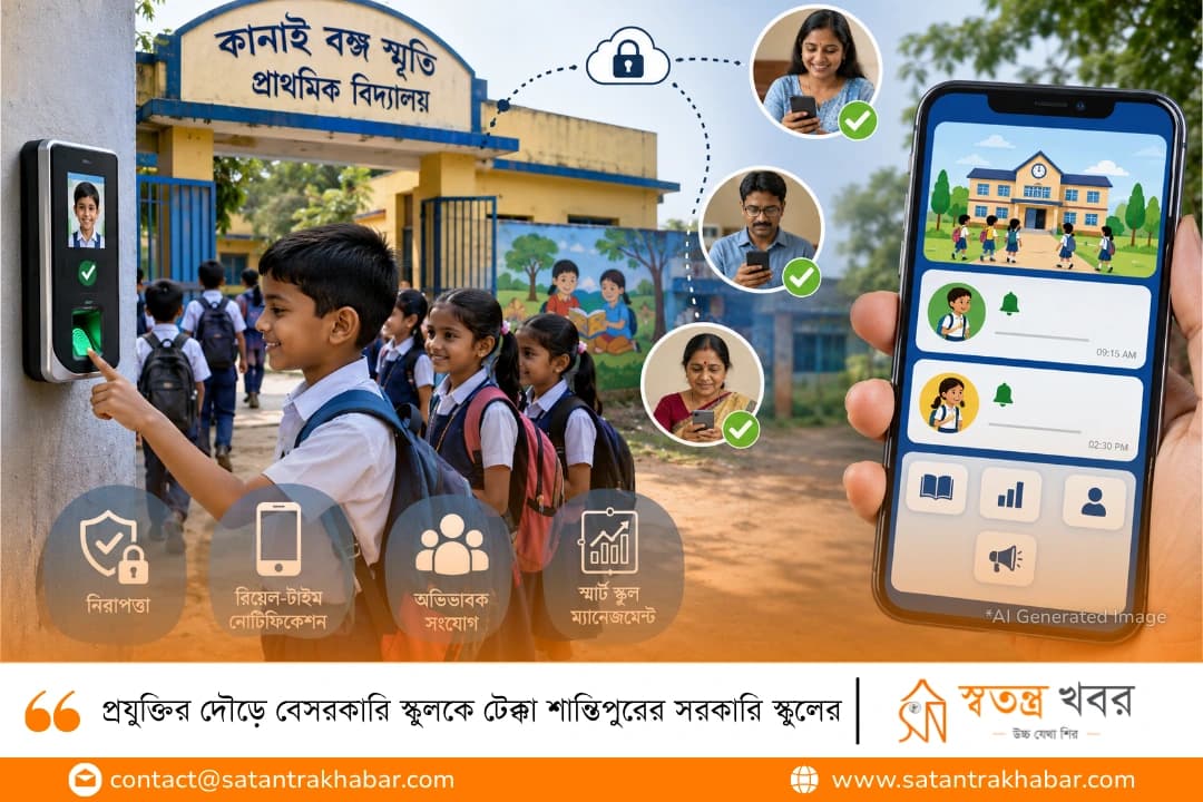 প্রযুক্তির দৌড়ে বেসরকারি স্কুলকে টেক্কা শান্তিপুরের সরকারি স্কুলের