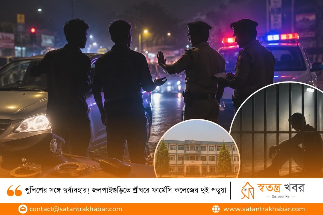 পুলিশের সঙ্গে দুর্ব্যবহার! জলপাইগুড়িতে শ্রীঘরে ফার্মেসি কলেজের দুই পড়ুয়া