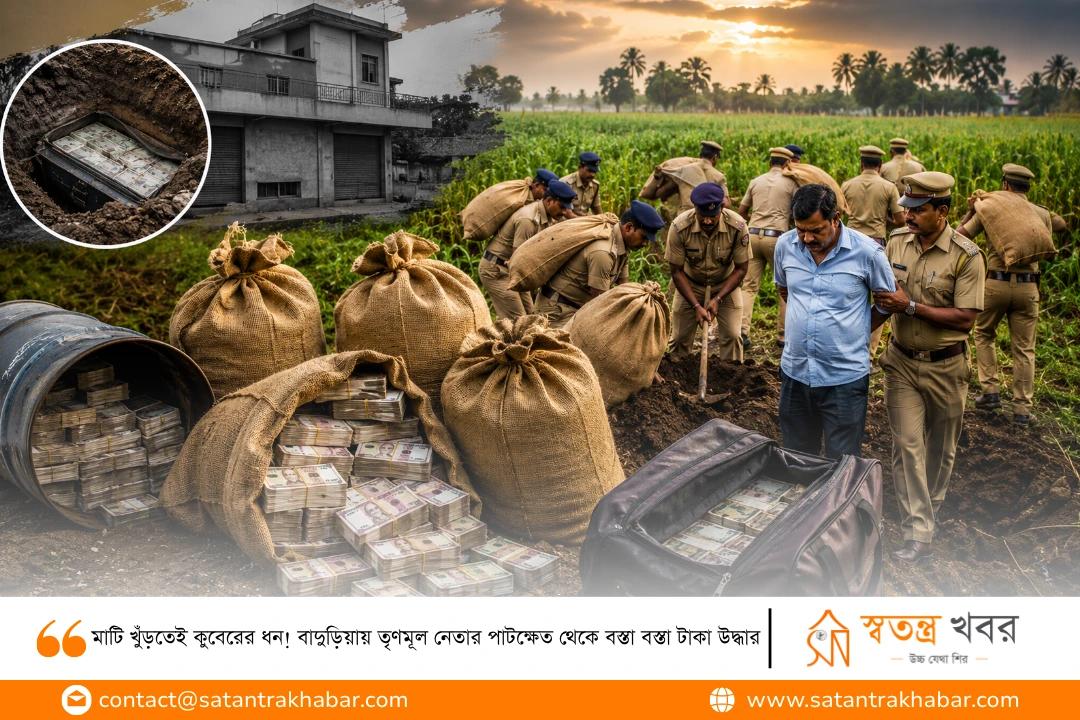 মাটি খুঁড়তেই কুবেরের ধন! বাদুড়িয়ায় তৃণমূল নেতার পাটক্ষেত থেকে বস্তা বস্তা টাকা উদ্ধার 