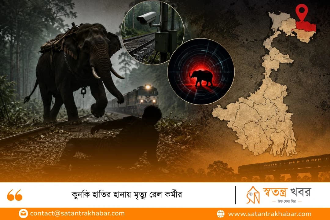 কুনকি হাতির হানায় মৃত্যু রেল কর্মীর