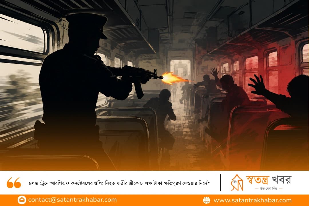 চলন্ত ট্রেনে আরপিএফ কনস্টেবলের গুলি: নিহত যাত্রীর স্ত্রীকে ৮ লক্ষ টাকা ক্ষতিপূরণ দেওয়ার নির্দেশ 