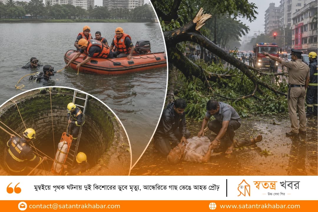 মুম্বইয়ে পৃথক ঘটনায় দুই কিশোরের ডুবে মৃত্যু, আন্ধেরিতে গাছ ভেঙে আহত প্রৌঢ়