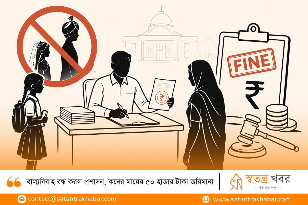 বাল্যবিবাহ বন্ধ করল প্রশাসন, কনের মায়ের ৫০ হাজার টাকা জরিমানা
